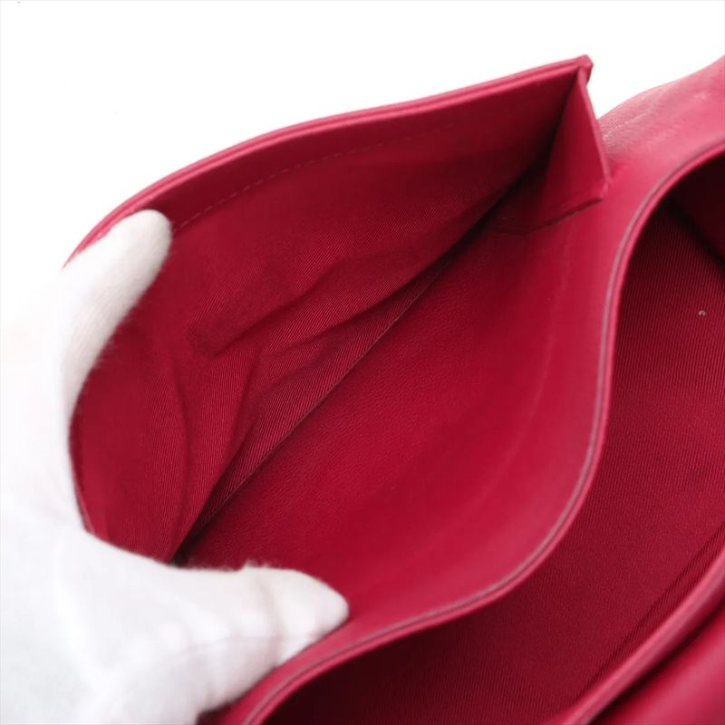 Louis Vuitton Lock Me PM Fuchsia M50360 Leather Handbag Tote Genuine Leather