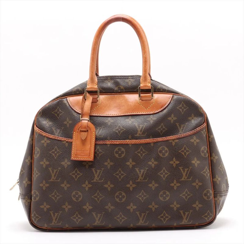 Louis Vuitton Monogram Deauville M47270 Leather Boston Bag Business Travel Tote