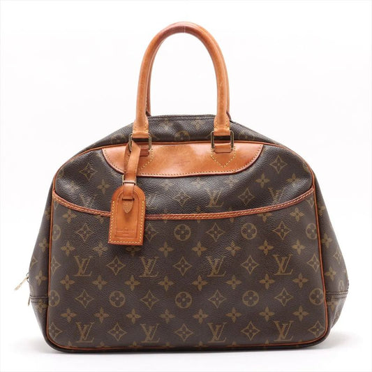 Louis Vuitton Monogram Deauville M47270 Leather Boston Bag Business Travel Tote