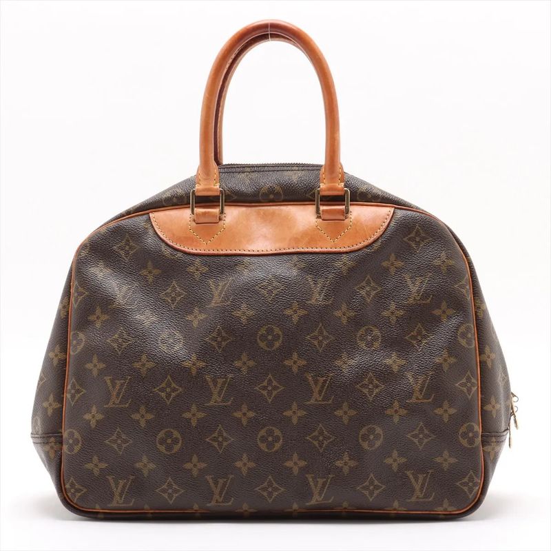 Louis Vuitton Monogram Deauville M47270 Leather Boston Bag Business Travel Tote