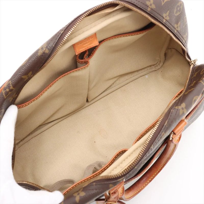 Louis Vuitton Monogram Deauville M47270 Leather Boston Bag Business Travel Tote