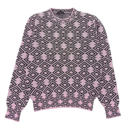 Prada Beautiful All-over Cashmere Knit Top Men's Pink And Black 44 Umb258 44