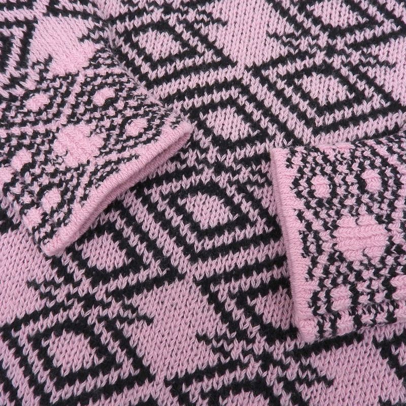 Prada Beautiful All-over Cashmere Knit Top Men's Pink And Black 44 Umb258 44