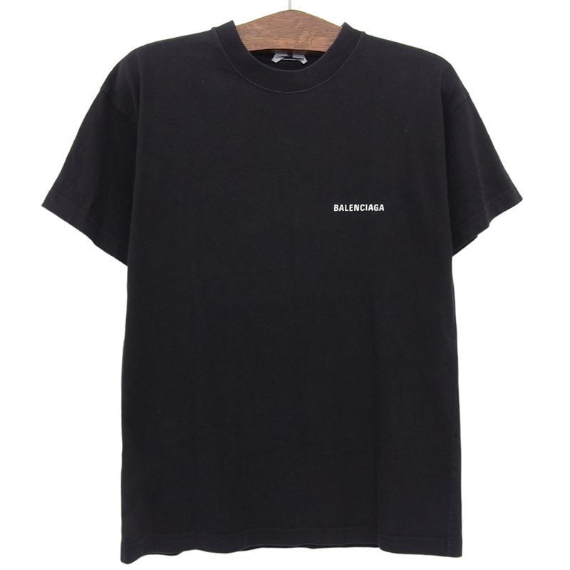 Balenciaga Cotton T-shirt Top Men's Black M 612965 Tivg5 21 Years M