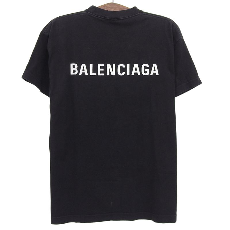 Balenciaga Cotton T-shirt Top Men's Black M 612965 Tivg5 21 Years M