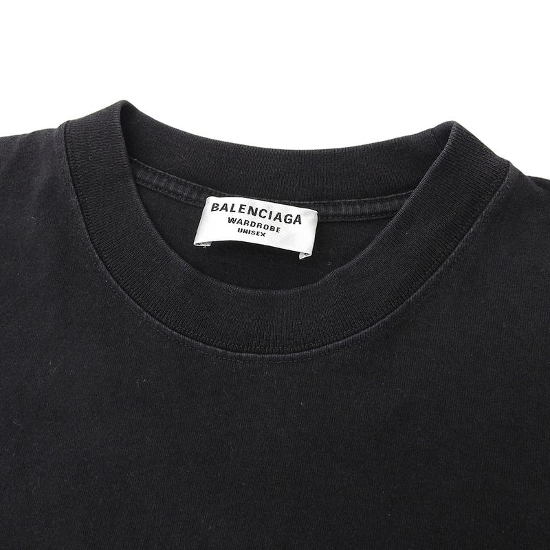 Balenciaga Cotton T-shirt Top Men's Black M 612965 Tivg5 21 Years M