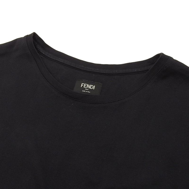 Fendi T-shirt Top Men's Black XL Fy0894a9rl 23 Years XL