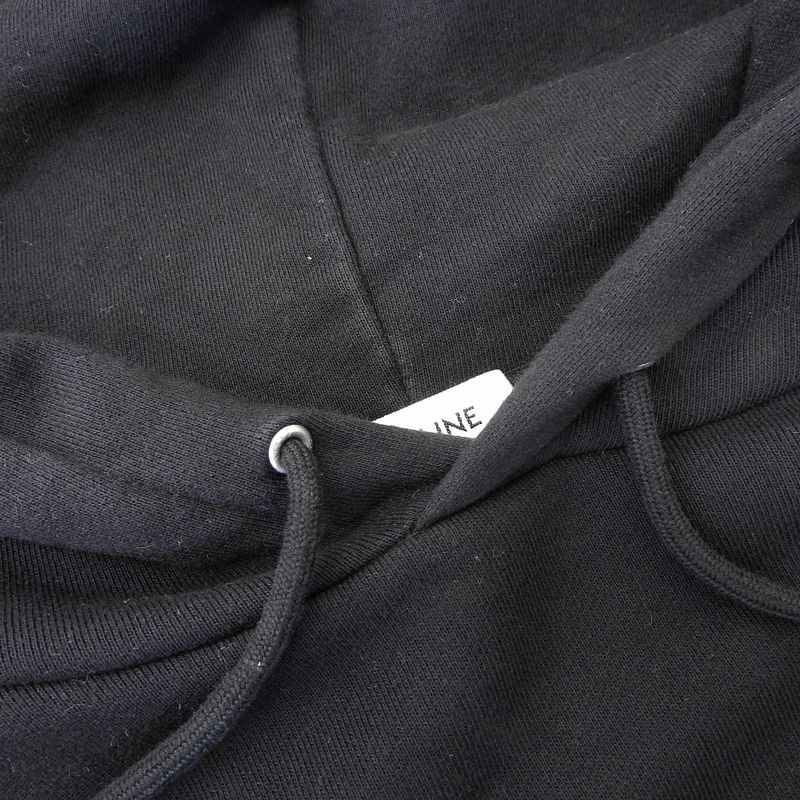 Celine Cotton Logo Pullover Hoodie Top Men's Black XS 2y321670q XS
