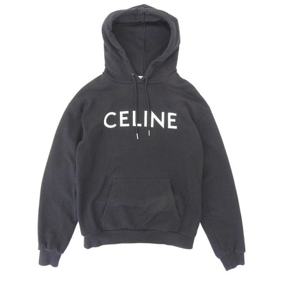 Celine Cotton Logo Pullover Hoodie Top Men's Black XS 2y321670q XS