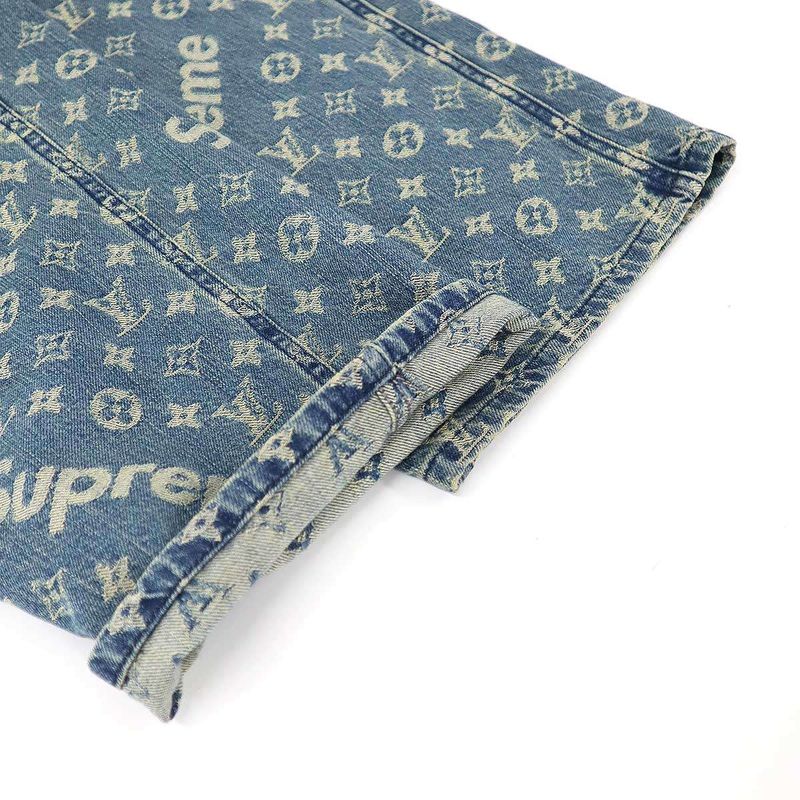 Louis Vuitton X Supreme Louis Vuitton Supreme 17aw LV Jacquard Denim Overalls