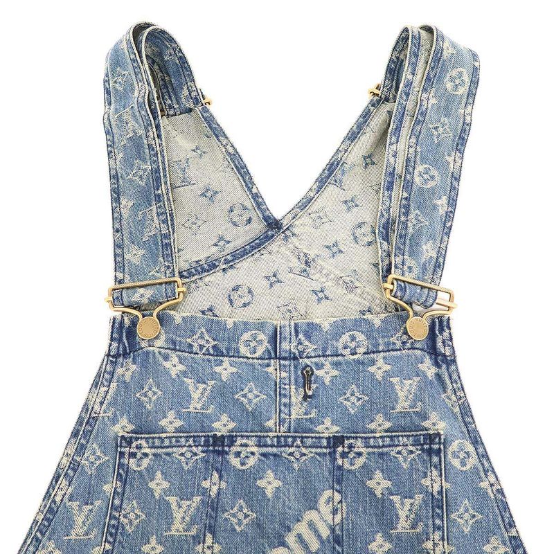Louis Vuitton X Supreme Louis Vuitton Supreme 17aw LV Jacquard Denim Overalls