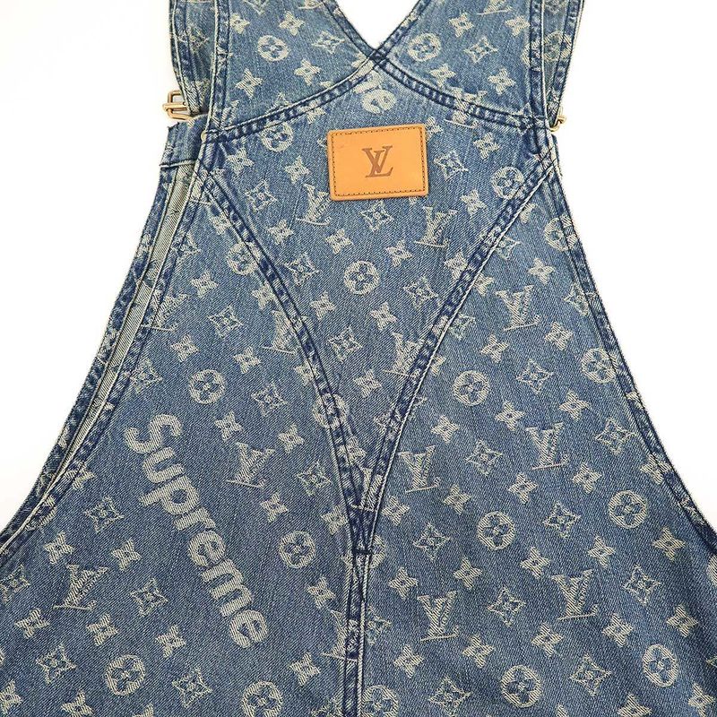 Louis Vuitton X Supreme Louis Vuitton Supreme 17aw LV Jacquard Denim Overalls