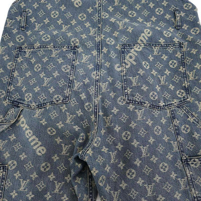 Louis Vuitton X Supreme Louis Vuitton Supreme 17aw LV Jacquard Denim Overalls