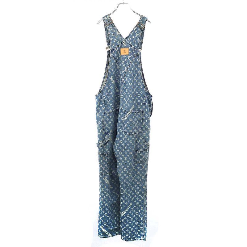 Louis Vuitton X Supreme Louis Vuitton Supreme 17aw LV Jacquard Denim Overalls