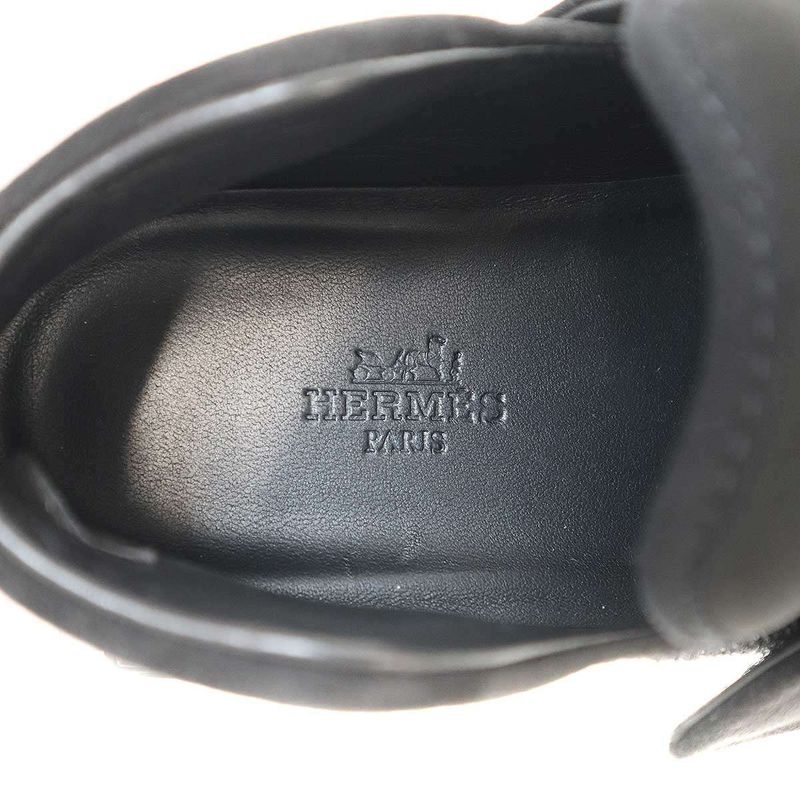 Hermes 23aw H Suede Low Cut Leather Sneakers H232101z Black 37