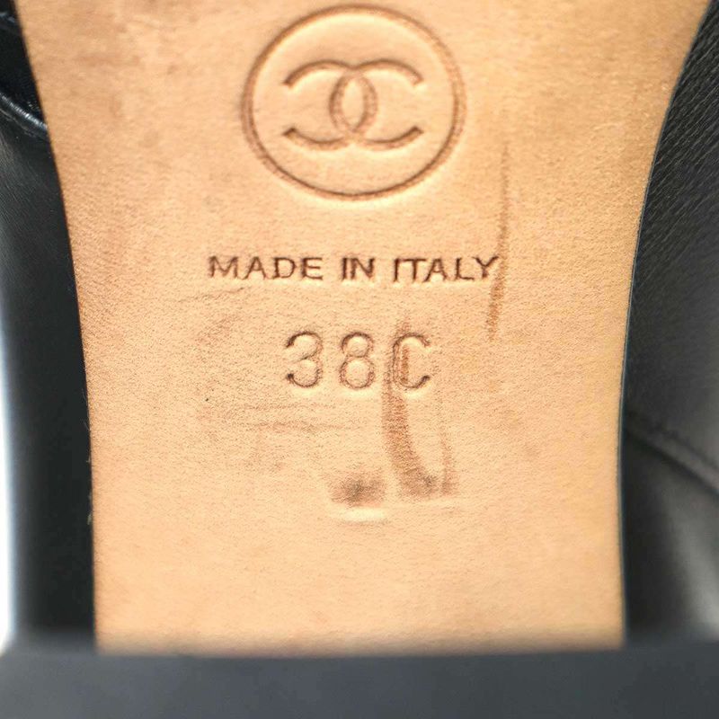 Chanel Matelasse Coco Mark Heeled Short Boots G33580 Black 38