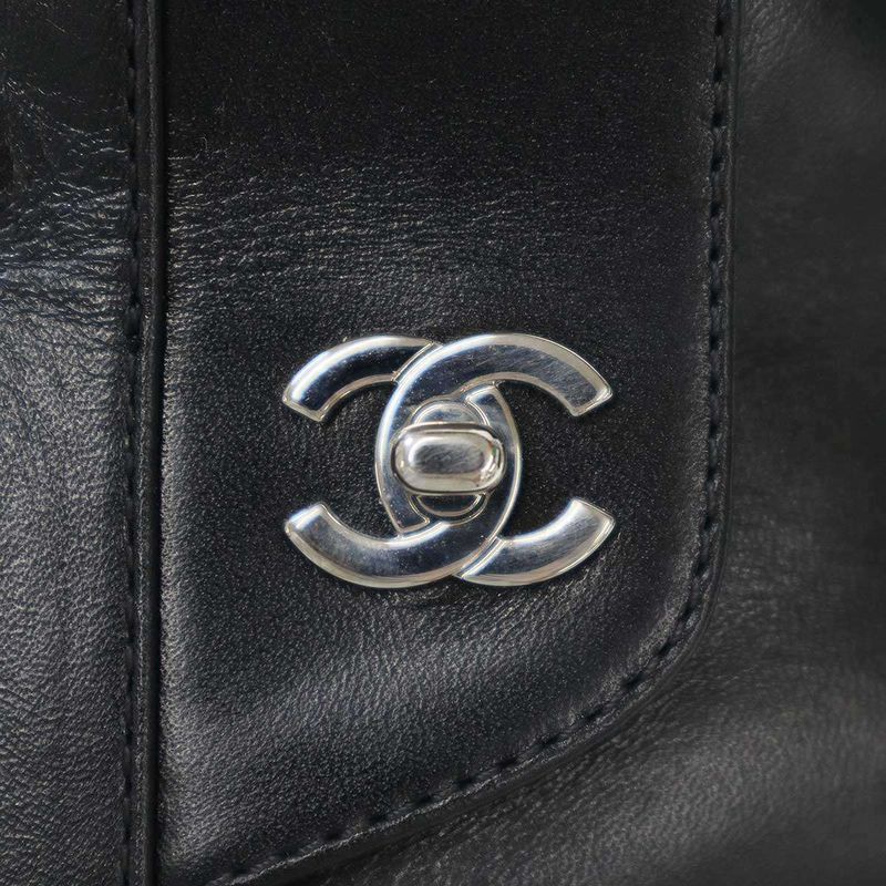 Chanel Coco Cles Peep Sole Leather Boots G31204 Black 38
