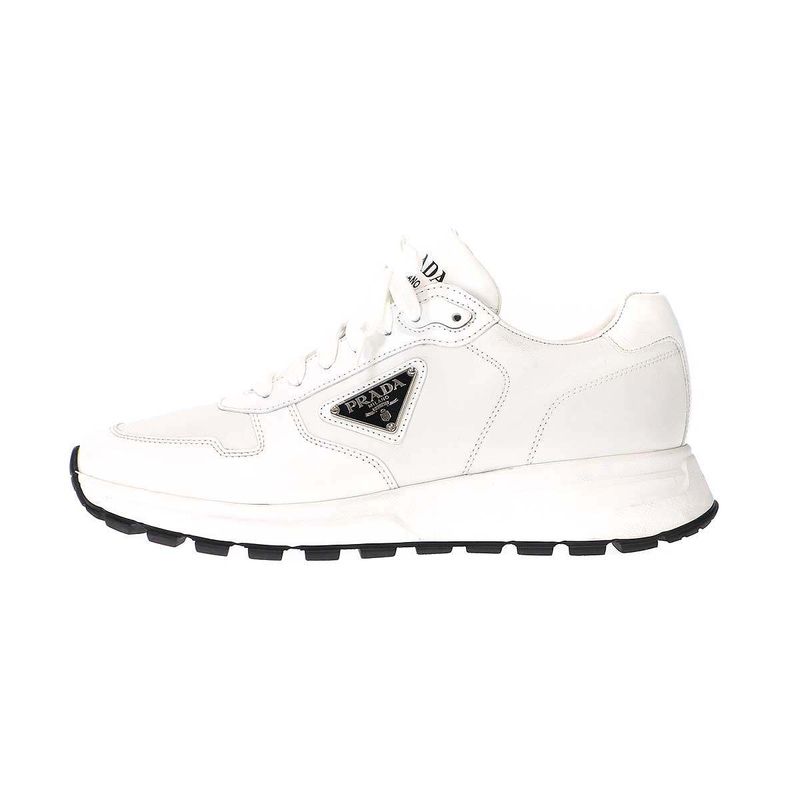 Prada Prax 01 All Leather Sneakers 2ee369 White 7 1 2