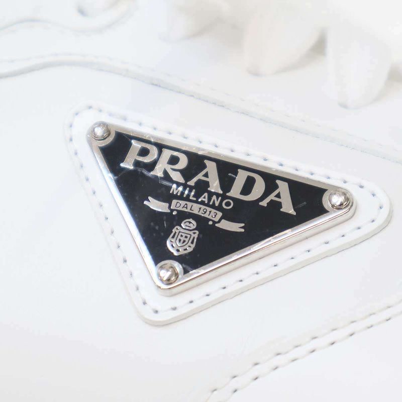 Prada Prax 01 All Leather Sneakers 2ee369 White 7 1 2