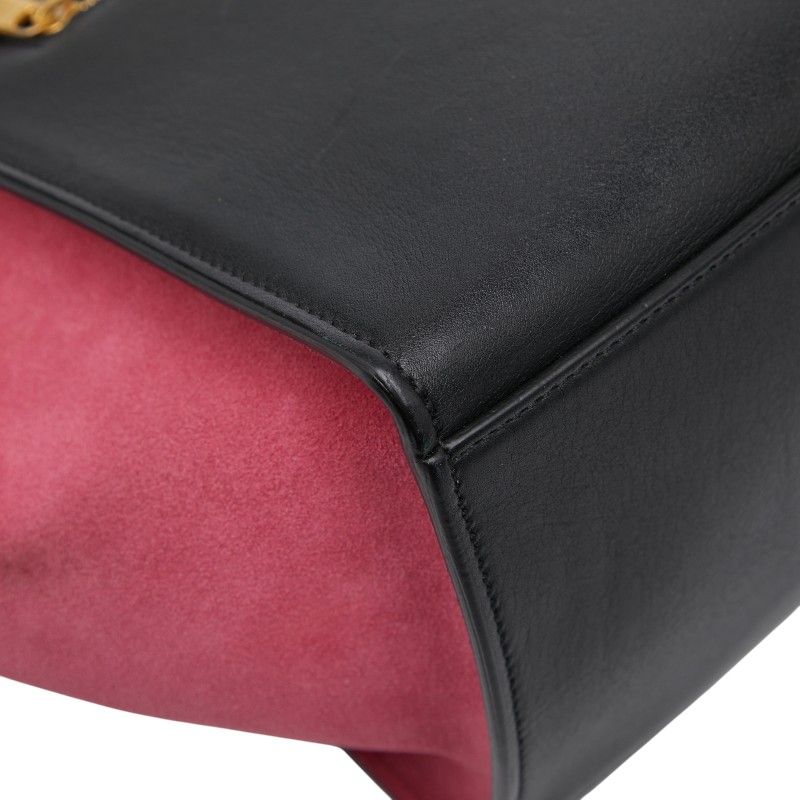 Celine Trapeze Small Tricolor Handbag Shoulder Bag 2WAY Black Multicolor