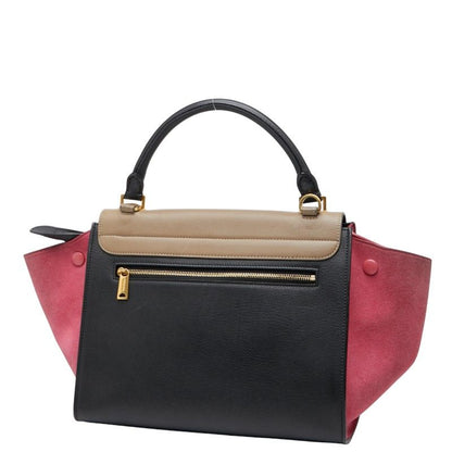 Celine Trapeze Small Tricolor Handbag Shoulder Bag 2WAY Black Multicolor