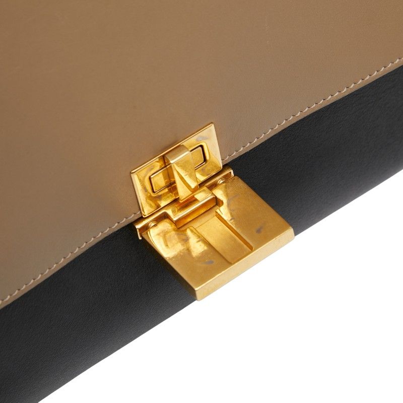 Celine Trapeze Small Tricolor Handbag Shoulder Bag 2WAY Black Multicolor