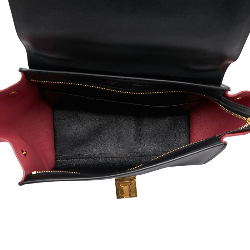 Celine Trapeze Small Tricolor Handbag Shoulder Bag 2WAY Black Multicolor