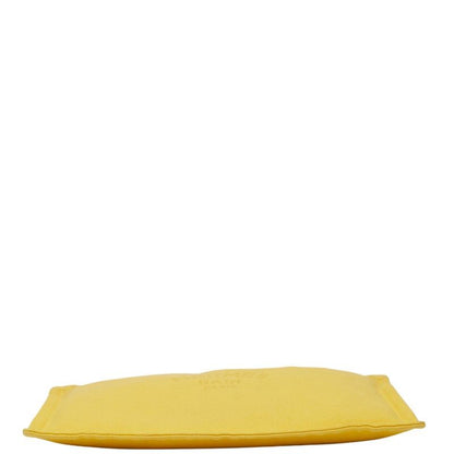 Hermes Yachting MM Clutch Bag Second Bag Pouch Yellow Canvas Ladies Hermes