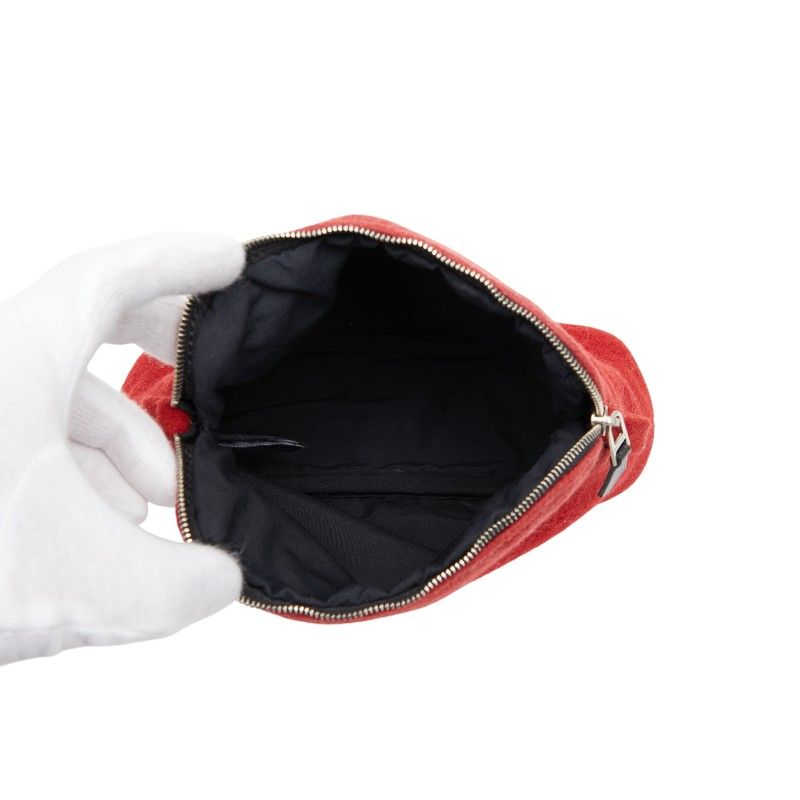 Hermes Bolide Pouch 20 Red Wool Ladies Hermes