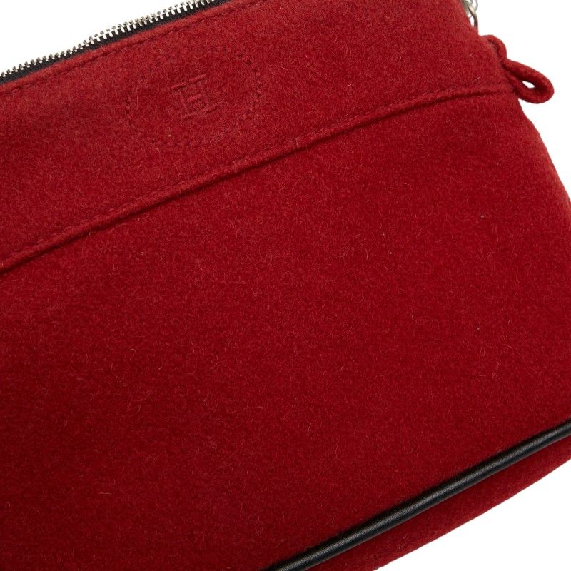 Hermes Bolide Pouch 20 Red Wool Ladies Hermes