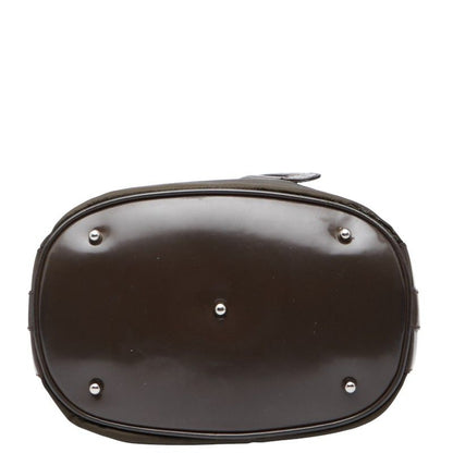 Gucci Bamboo Handbag Shoulder Bag 2WAY 001 3754 1657 Brown Nylon Patent Leather