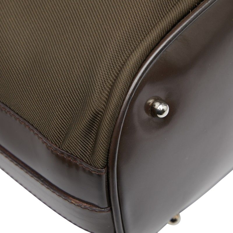 Gucci Bamboo Handbag Shoulder Bag 2WAY 001 3754 1657 Brown Nylon Patent Leather