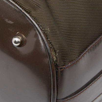 Gucci Bamboo Handbag Shoulder Bag 2WAY 001 3754 1657 Brown Nylon Patent Leather