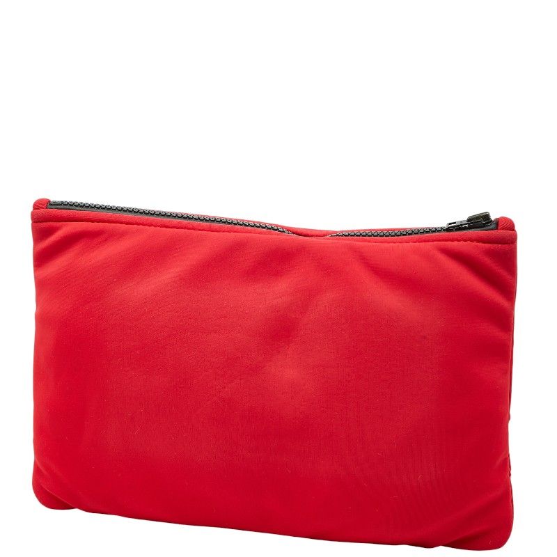 Hermes Neobain Trousse Flat MM Pouch Small Bag Rouge Cazac Red Polyamide/elastan