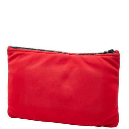 Hermes Neobain Trousse Flat MM Pouch Small Bag Rouge Cazac Red Polyamide/elastan