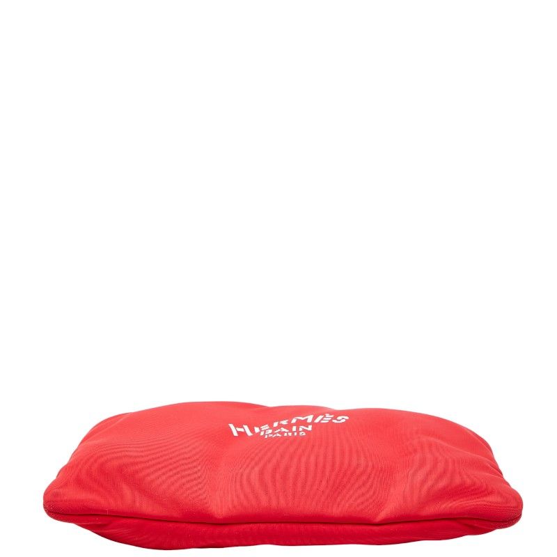 Hermes Neobain Trousse Flat MM Pouch Small Bag Rouge Cazac Red Polyamide/elastan