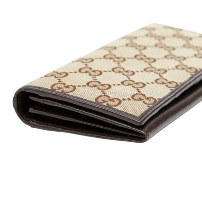 Gucci GG Canvas Sherry Line 135590 Beige Brown Canvas Leather Ladies Gucci