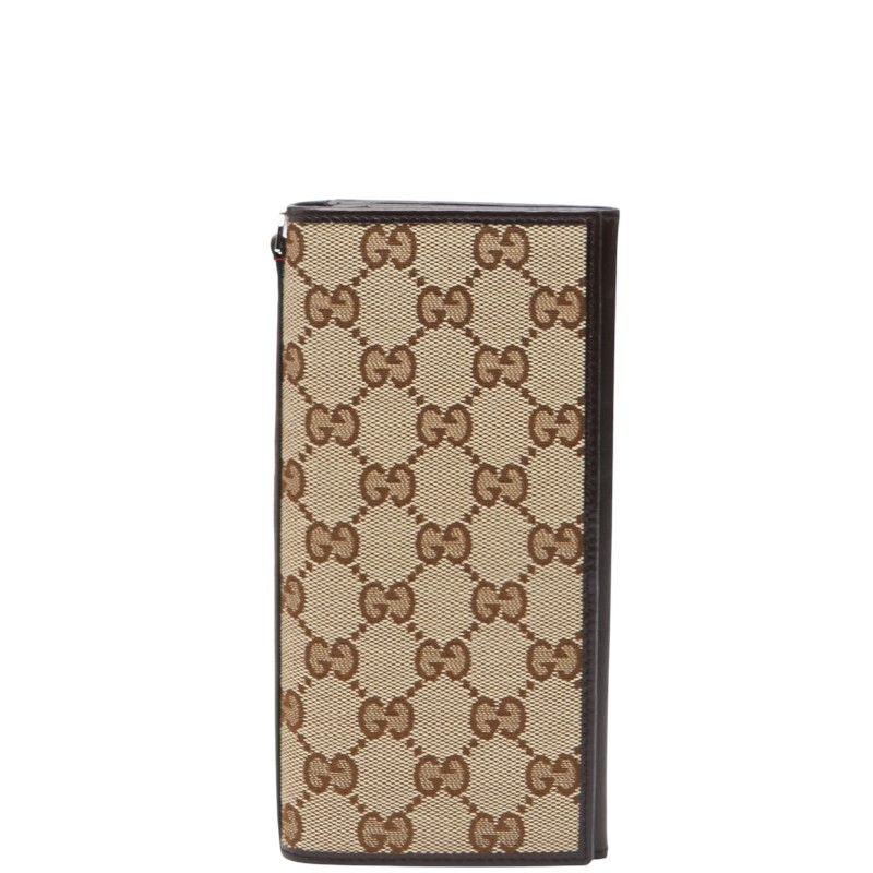 Gucci GG Canvas Sherry Line 135590 Beige Brown Canvas Leather Ladies Gucci