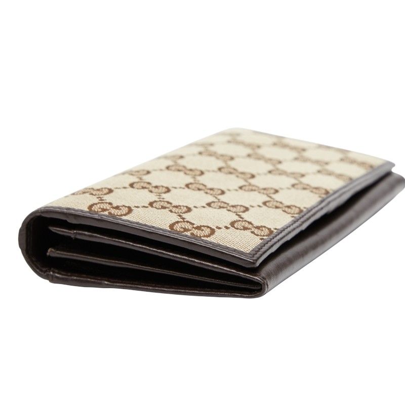 Gucci GG Canvas Sherry Line 135590 Beige Brown Canvas Leather Ladies Gucci