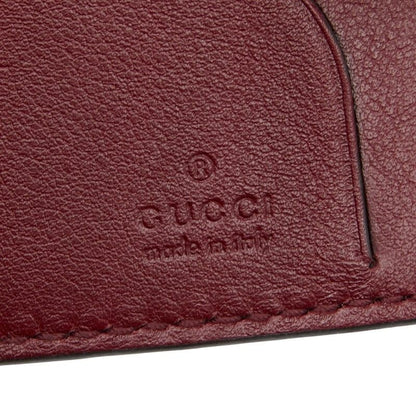 Gucci Micro Guccissima Card Case Card Holder 309656 Wine Red Bordeaux Leather