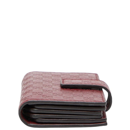 Gucci Micro Guccissima Card Case Card Holder 309656 Wine Red Bordeaux Leather