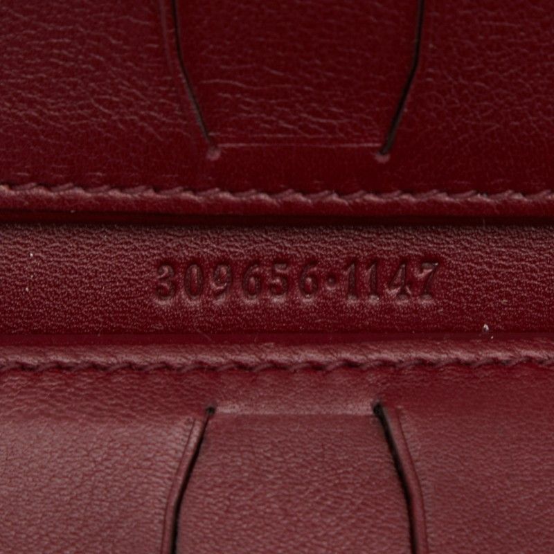 Gucci Micro Guccissima Card Case Card Holder 309656 Wine Red Bordeaux Leather
