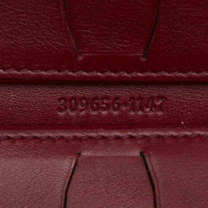 Gucci Micro Guccissima Card Case Card Holder 309656 Wine Red Bordeaux Leather