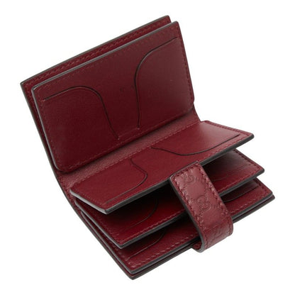Gucci Micro Guccissima Card Case Card Holder 309656 Wine Red Bordeaux Leather