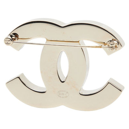 Chanel Coco Mark Gold Black White Plated Ladies Chanel