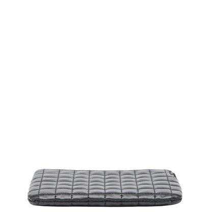 Celine Ccharm Quilted Coin Case Card Case Black Leather Women Celine