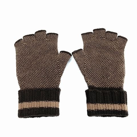 Gucci Cashmere Fingerless Gloves S Gloves Brown Brownish AA