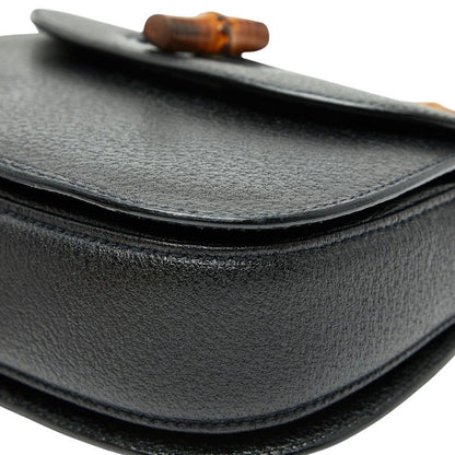 Gucci Bamboo Handbag Shoulder Bag 2WAY 000 2113 Black Leather Ladies Gucci