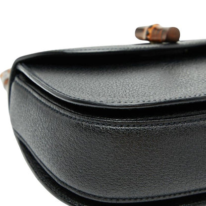 Gucci Bamboo Handbag Shoulder Bag 2WAY 000 2113 Black Leather Ladies Gucci