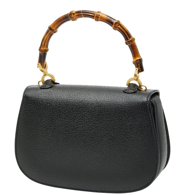 Gucci Bamboo Handbag Shoulder Bag 2WAY 000 2113 Black Leather Ladies Gucci
